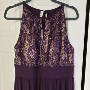 Purple knee length dress